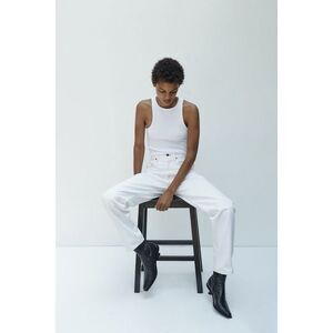 AGOLDE size XS rib high neck tank top ribbed stretch white - NWT